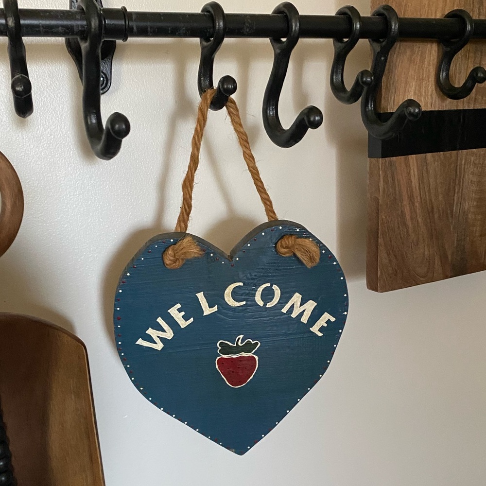Cottage Core Strawberry Welcome Sign